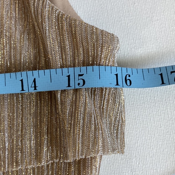Dressbarn Collection Gold Shimmer Tier Party/Cocktail Dress Size 6 - Picture 10 of 12